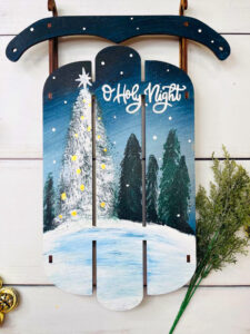 O Holy Night Painted Sled Staged