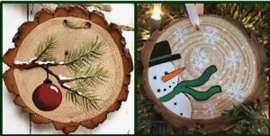 round wood log slabs- painted