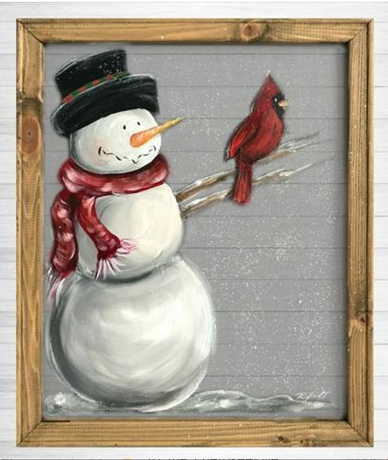 snowman cardinal -Screen Art